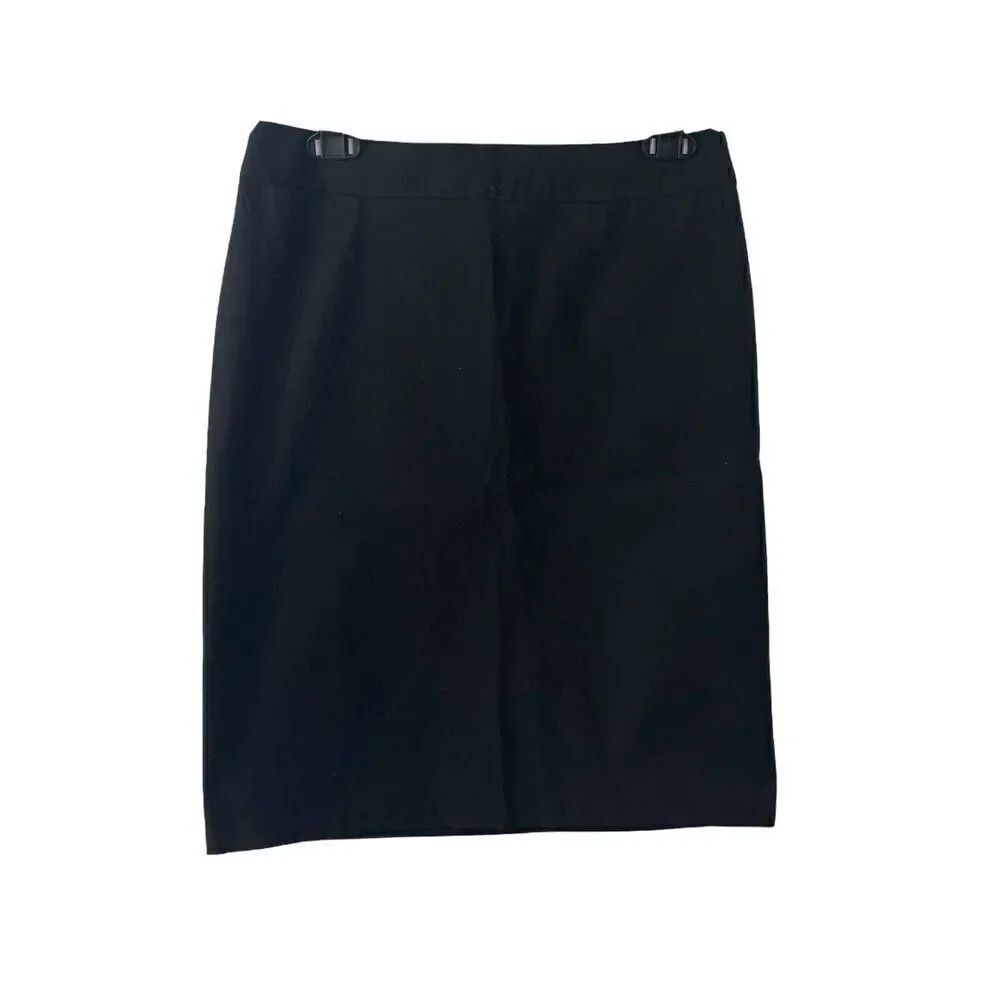Black Pencil Skirt Knee Length Womens Size 4 Classic Career New York & Co New